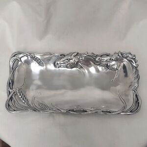 ARTHUR COURT 2001 Rare Horse Heads Pewter Tray